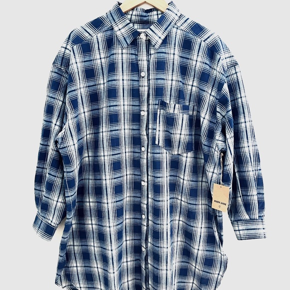 Rudy Jude Adult Plaid Morning Top Size XL NWT - Picture 1 of 3